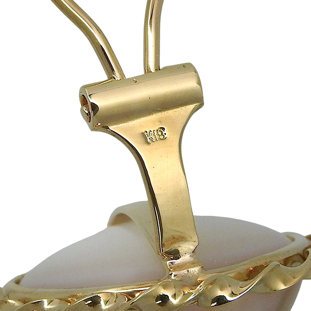 马贝珍珠耳环 K18黄金 YG