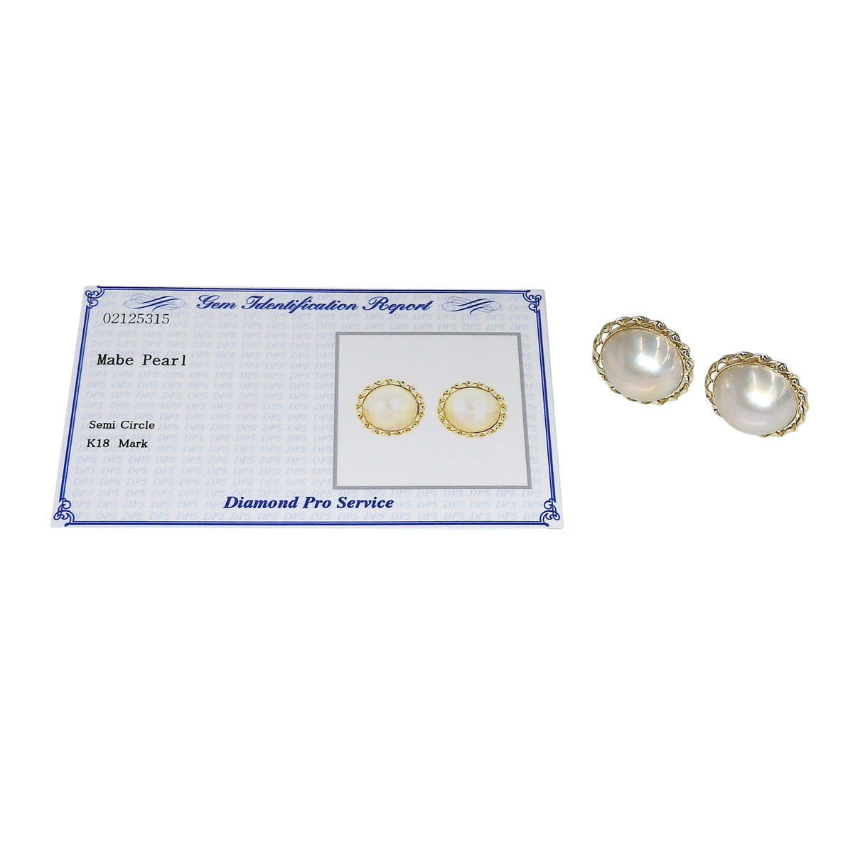Mabe Pearl Earrings, 18K Yellow Gold (YG)