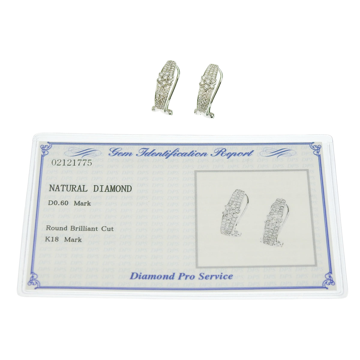 钻石耳环 D0.60 K18 白金 WG