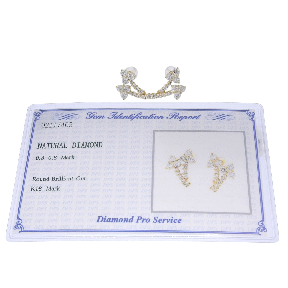 Diamond earrings D0.8,0.8K18 yellow gold YG