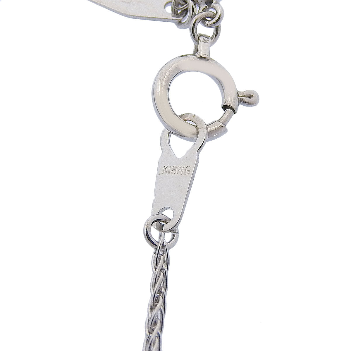 ダイヤモンド スクエア ネックレス D0.15,0.30 K18 ホワイトゴールド WG