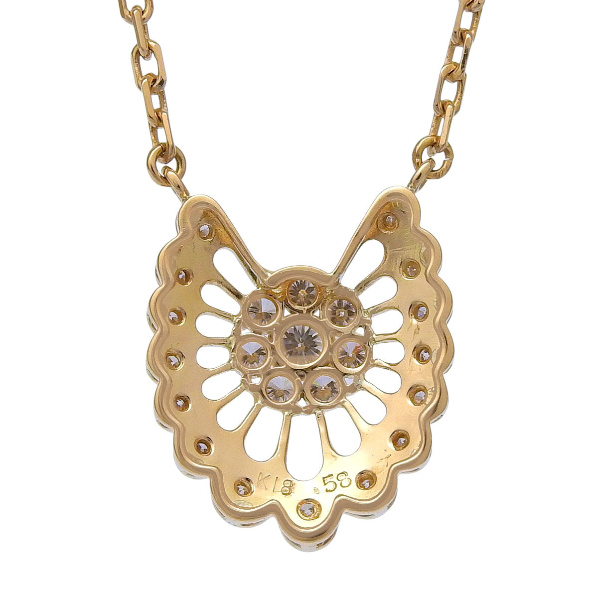 Diamond Design Necklace D0.58 K18 Yellow Gold YG