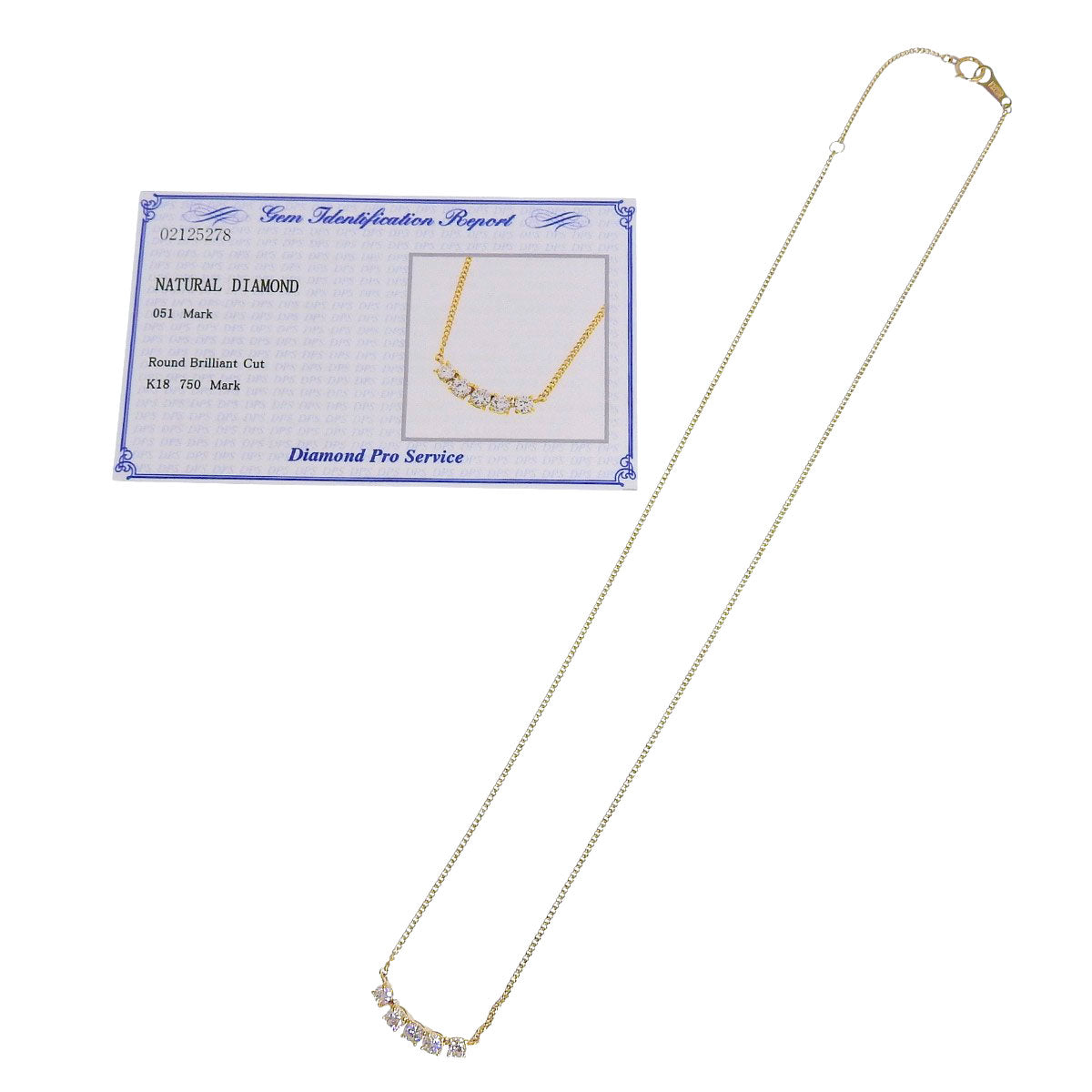 5P钻石项链 D0.51 K18 黄金 YG