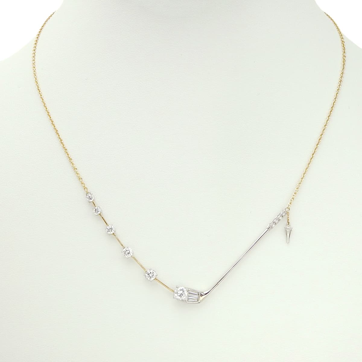 ゴルフクラブ ダイヤモンド ネックレス D1.19 K18 イエローゴールド YG Pt900プラチナ