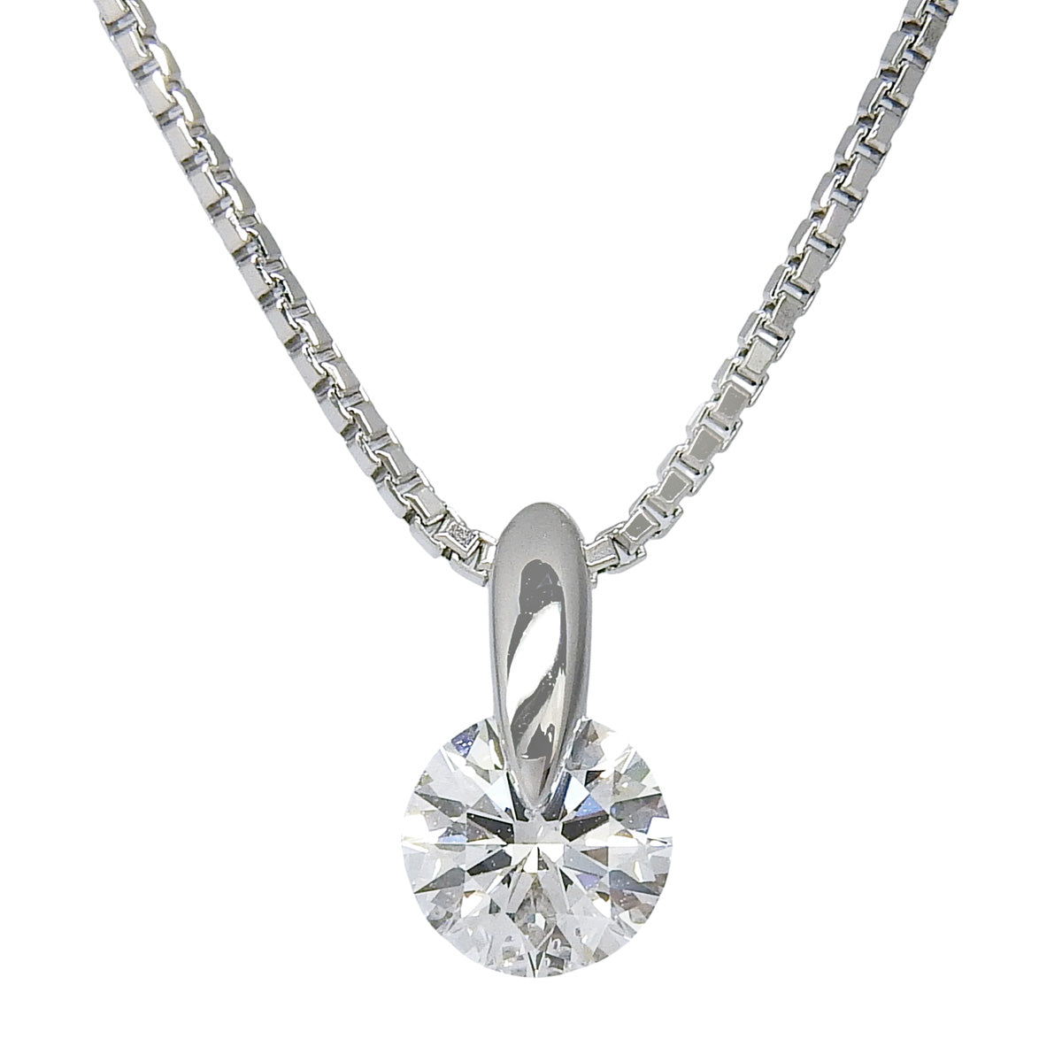Diamond Necklace, Diamond D0.502, Pt900 Platinum, Pt850 Platinum