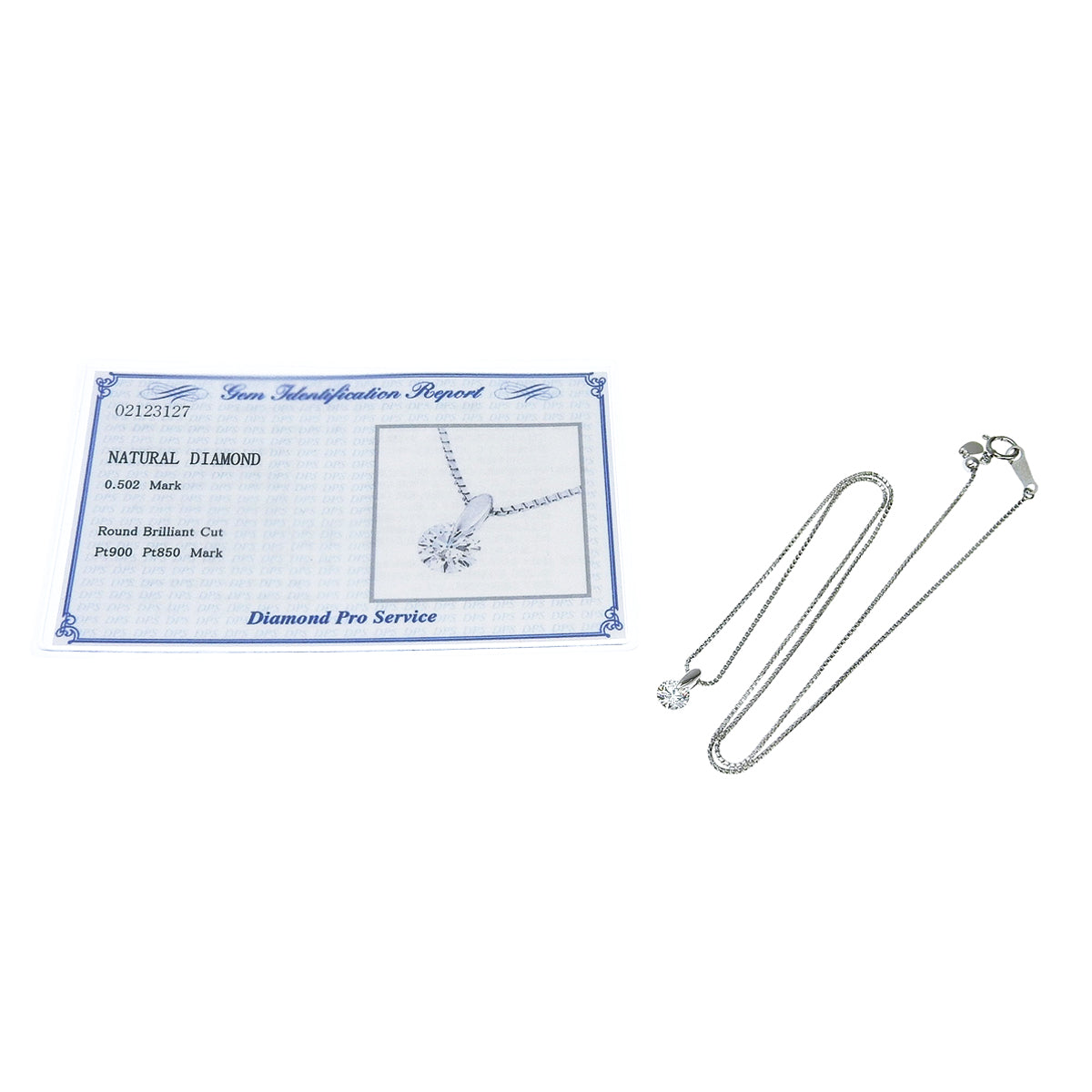 ダイヤモンド ネックレス ダイヤモンド D0.502 Pt900プラチナ Pt850プラチナ