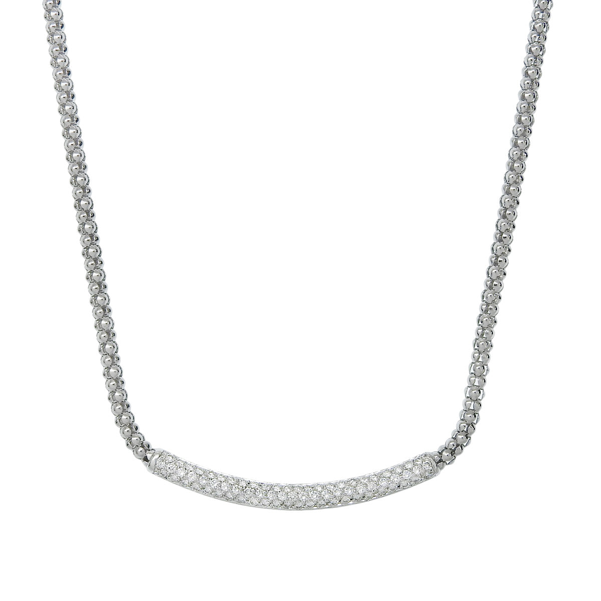 Diamond Necklace, 0.86 Carat Diamond, 18K White Gold (WG)