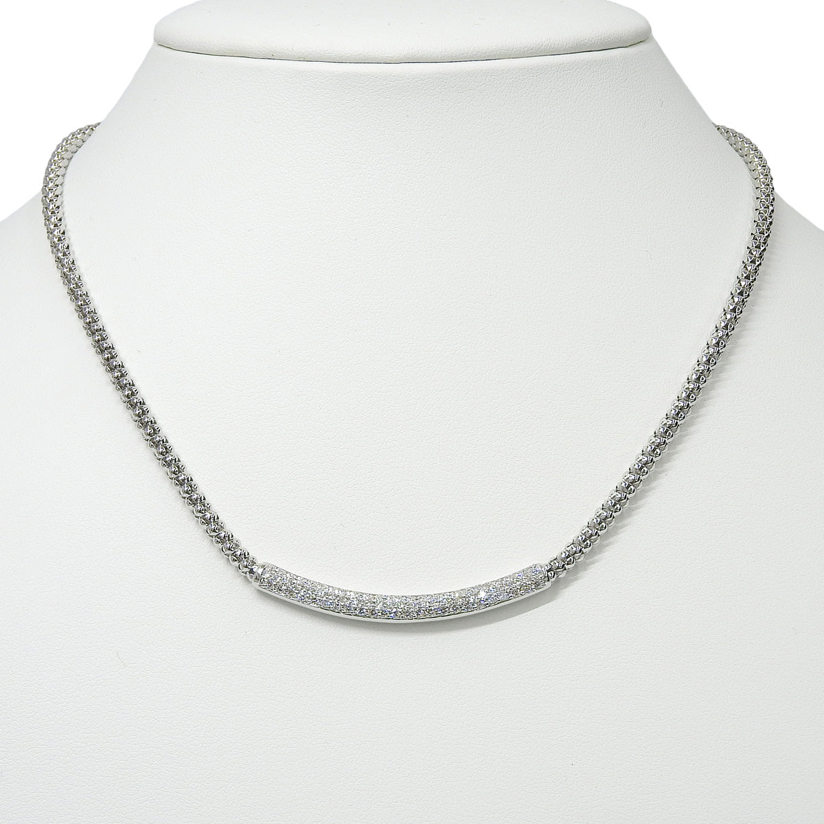 Diamond Necklace, 0.86 Carat Diamond, 18K White Gold (WG)