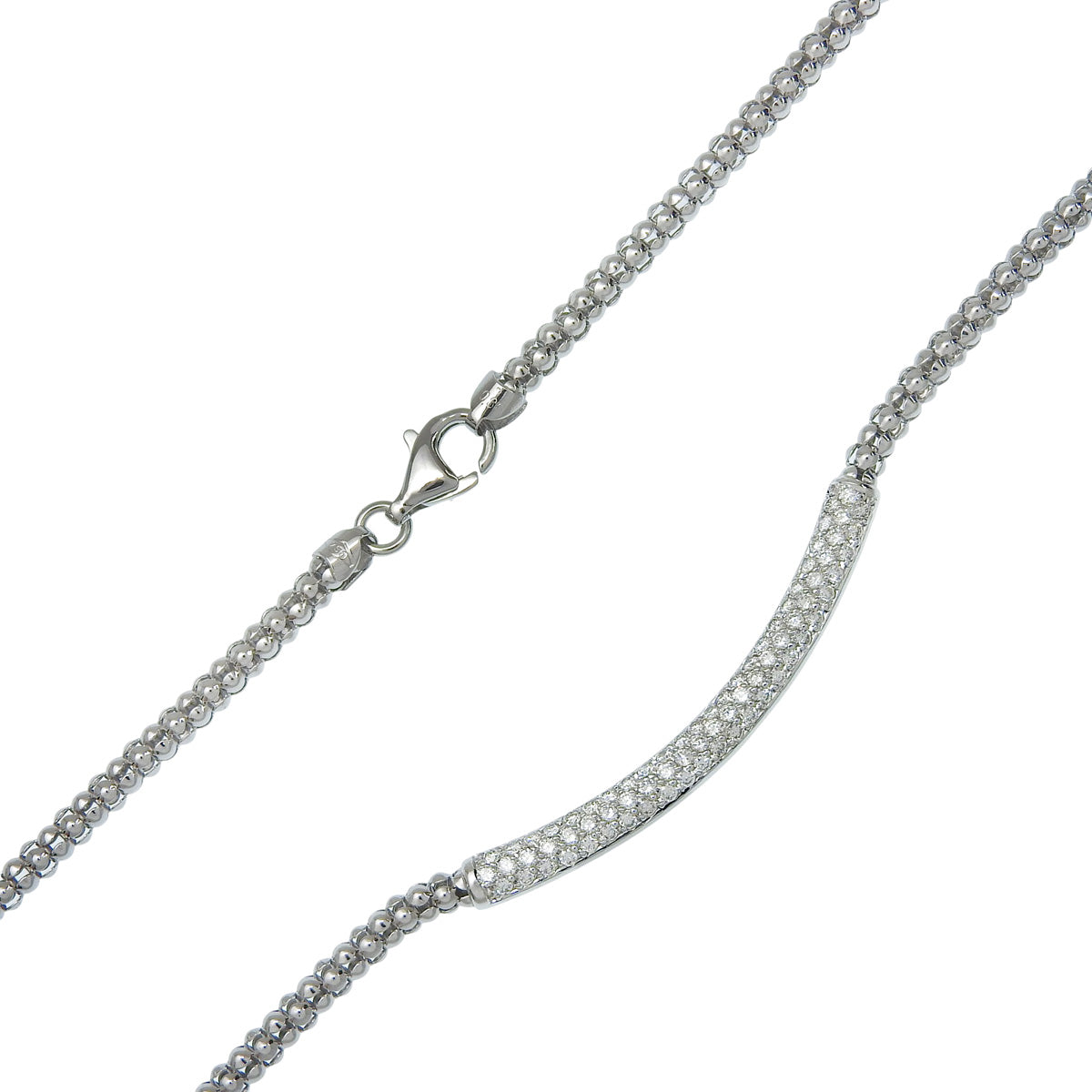 Diamond Necklace, 0.86 Carat Diamond, 18K White Gold (WG)