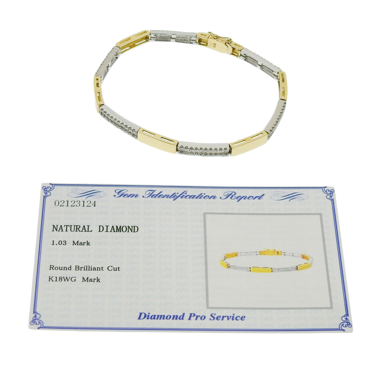 Diamond Bracelet, 1.03 carats, 18K Yellow Gold (YG), 18K White Gold (WG)