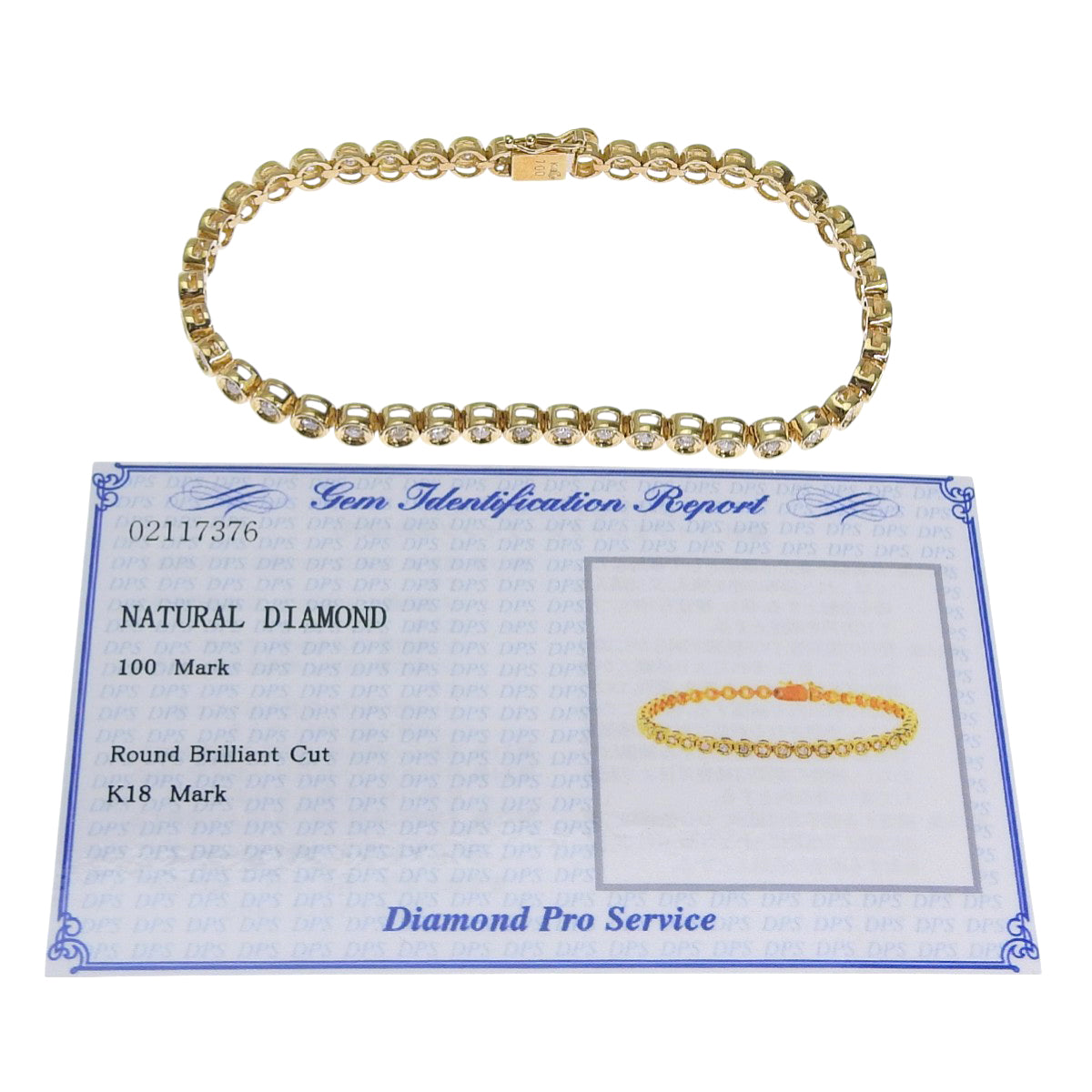 Diamond Tennis Bracelet D1.00 K18 Yellow Gold YG