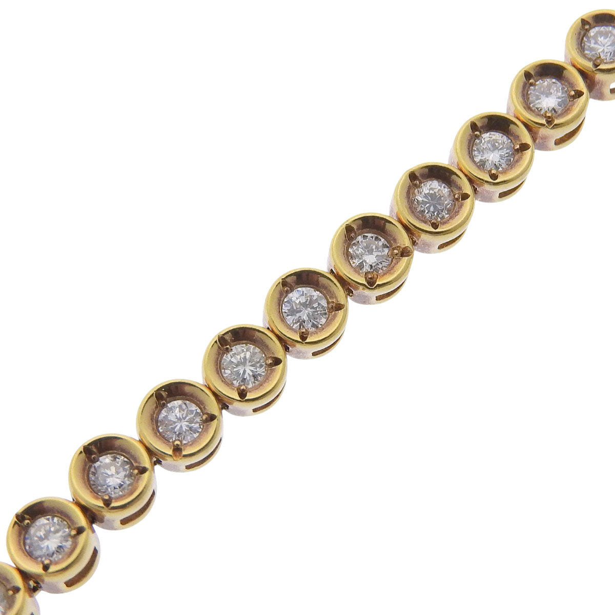 18K 黄金 (YG) 钻石网球手链 D2.02