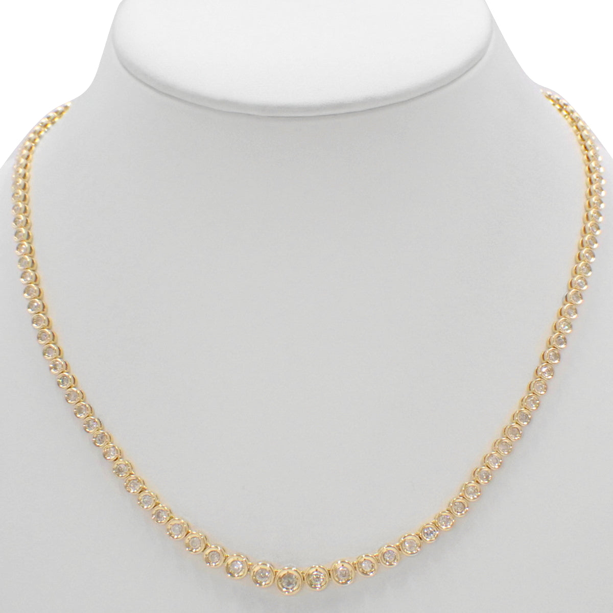 Tennis Diamond Necklace D3.40 K18 Yellow Gold YG