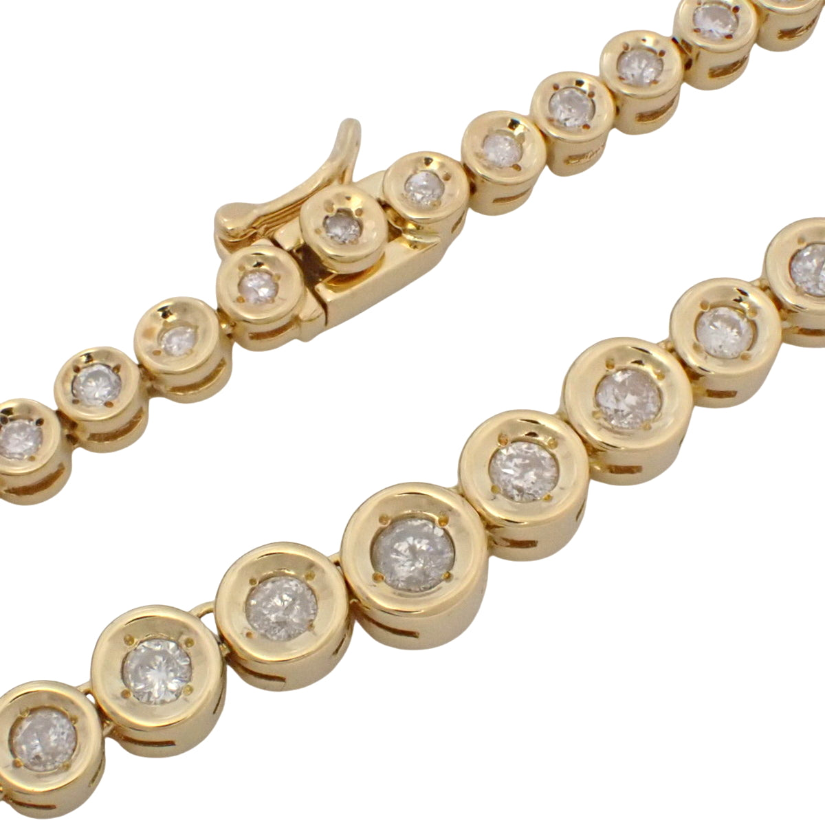 Tennis Diamond Necklace D3.40 K18 Yellow Gold YG