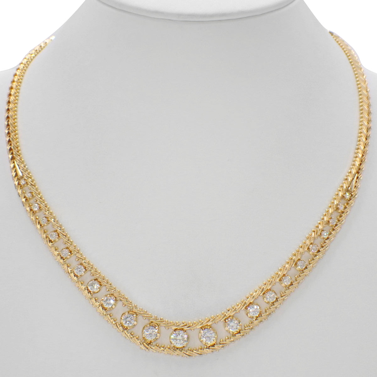 Diamond necklace D3.891 K18 yellow gold YG 23PD