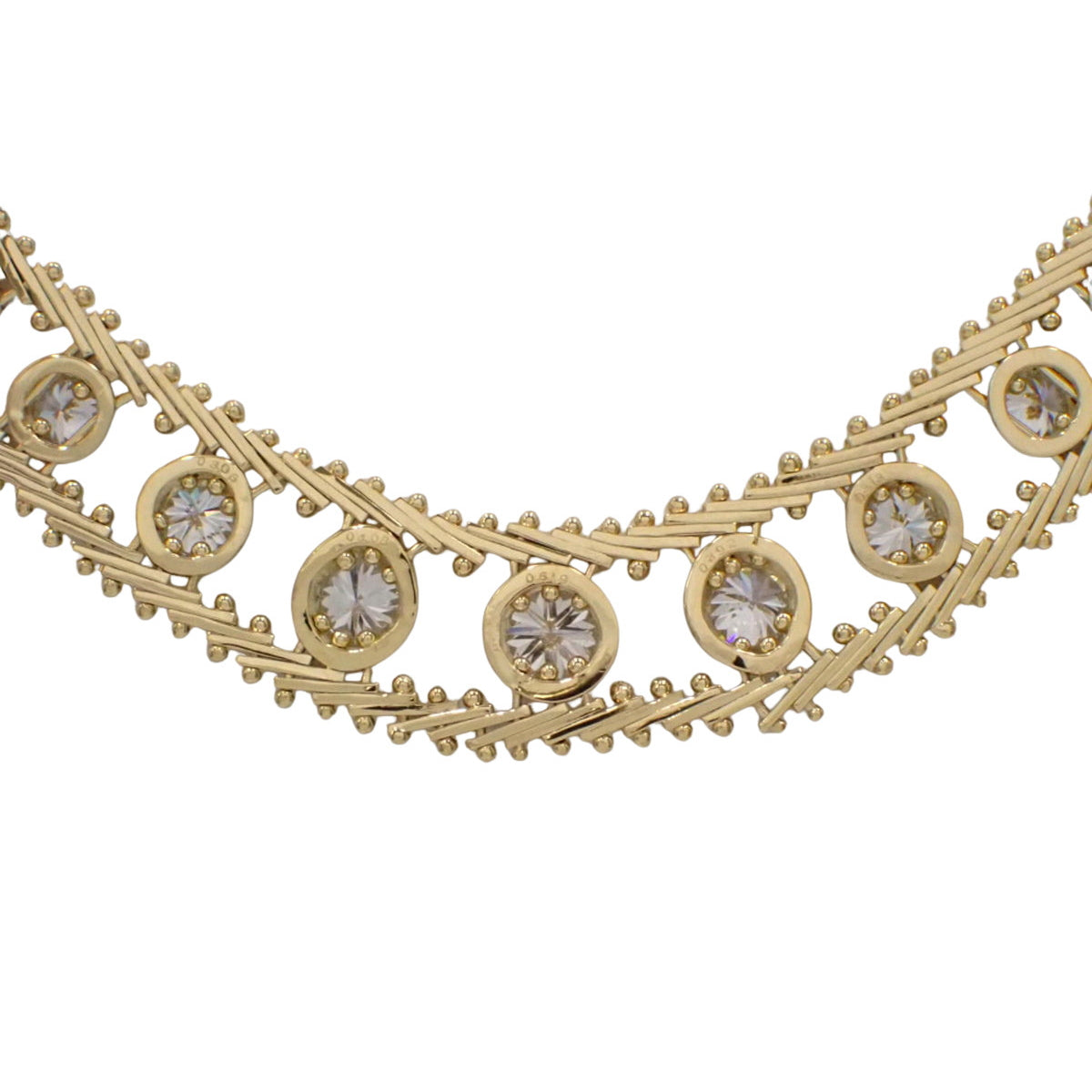 Diamond necklace D3.891 K18 yellow gold YG 23PD