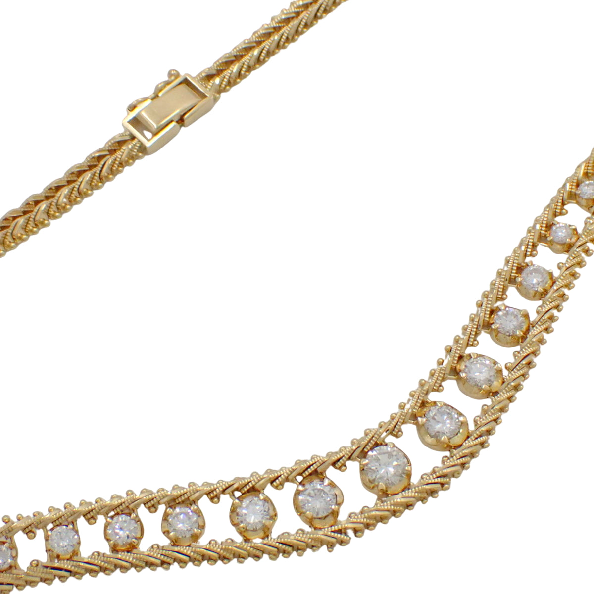 Diamond necklace D3.891 K18 yellow gold YG 23PD