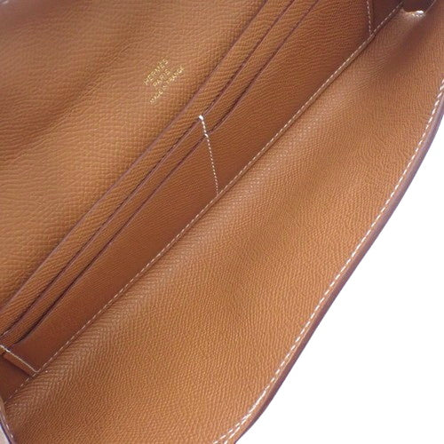 シェーヌダンクルトゥーゴー ゴールド ヴォーエプソン ゴールド金具 W刻印 ロングウォレット ショルダー クラッチ