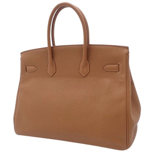 Birkin Club 35 公文包 Clemence 蜥蜴皮 金色 栗色 Ficelle □P 印章