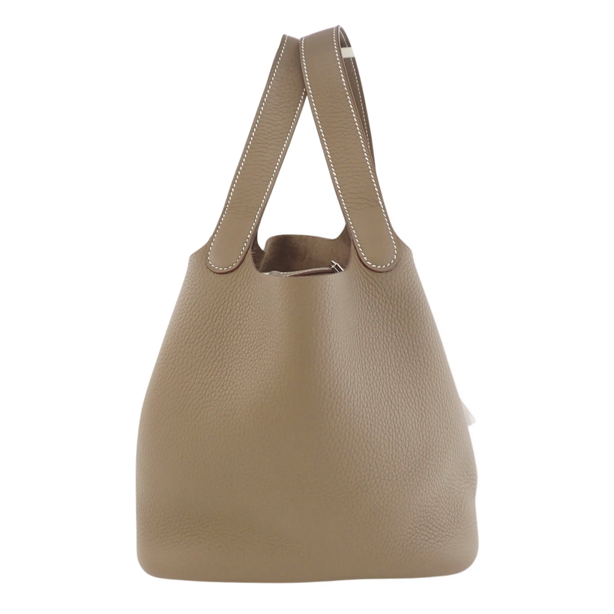 Picotin Lock MM Taurillon Clemence Etoupe/Etoupe Double Stamp