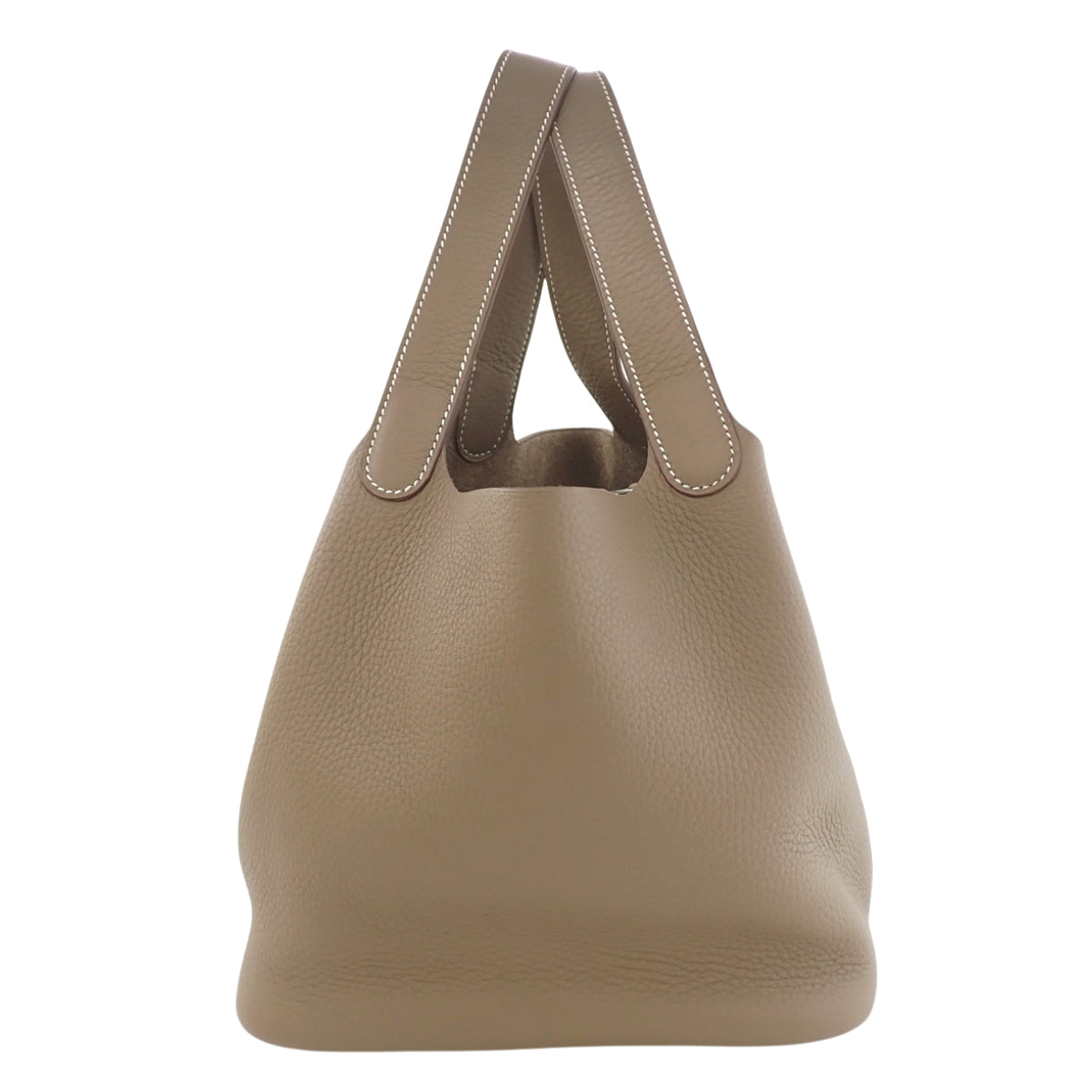 Picotin Lock MM Taurillon Clemence Etoupe/Etoupe Double Stamp