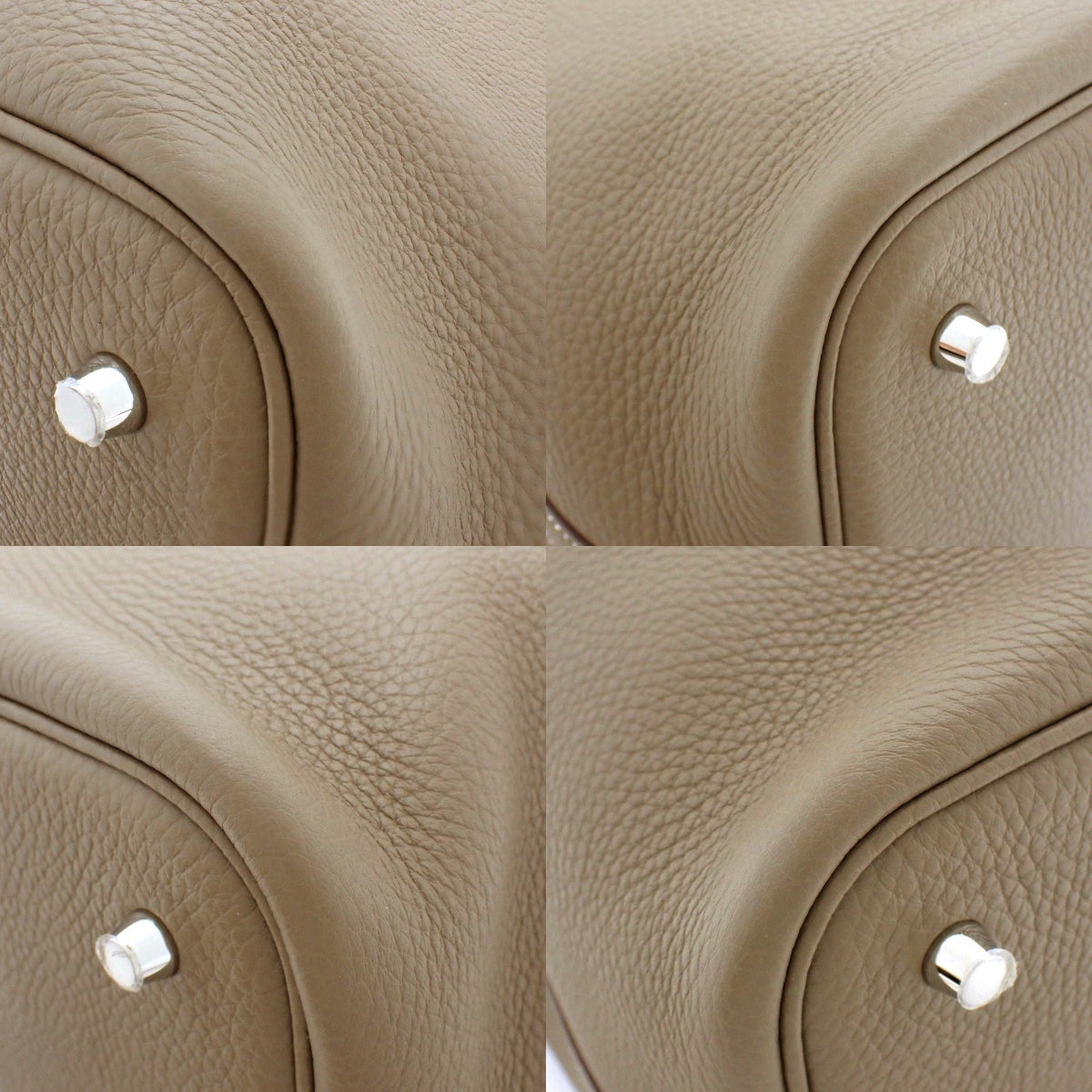 Picotin Lock MM Taurillon Clemence Etoupe/Etoupe Double Stamp