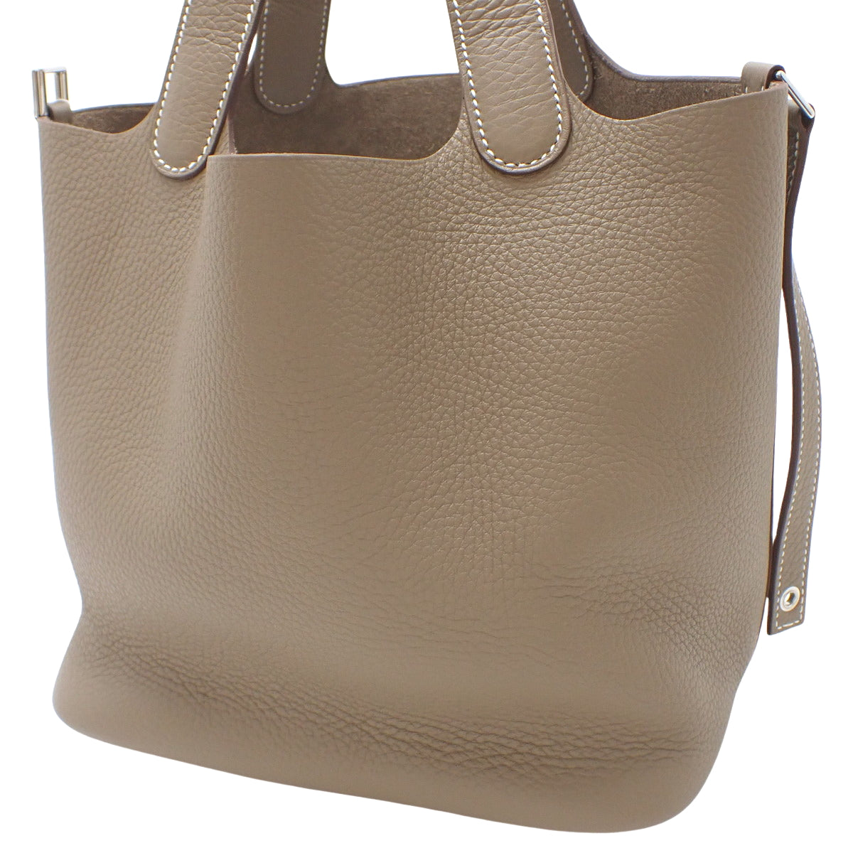 Picotin Lock MM Taurillon Clemence Etoupe/Etoupe Double Stamp