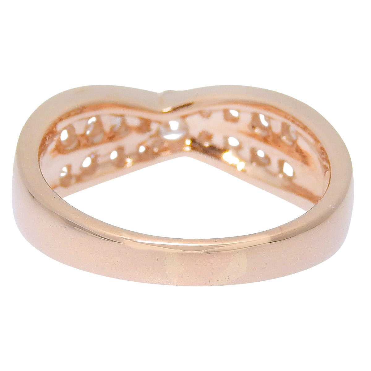Ribbon Diamond Ring, 0.313 carats, 0.73 grams, 18K Pink Gold (K18PG)