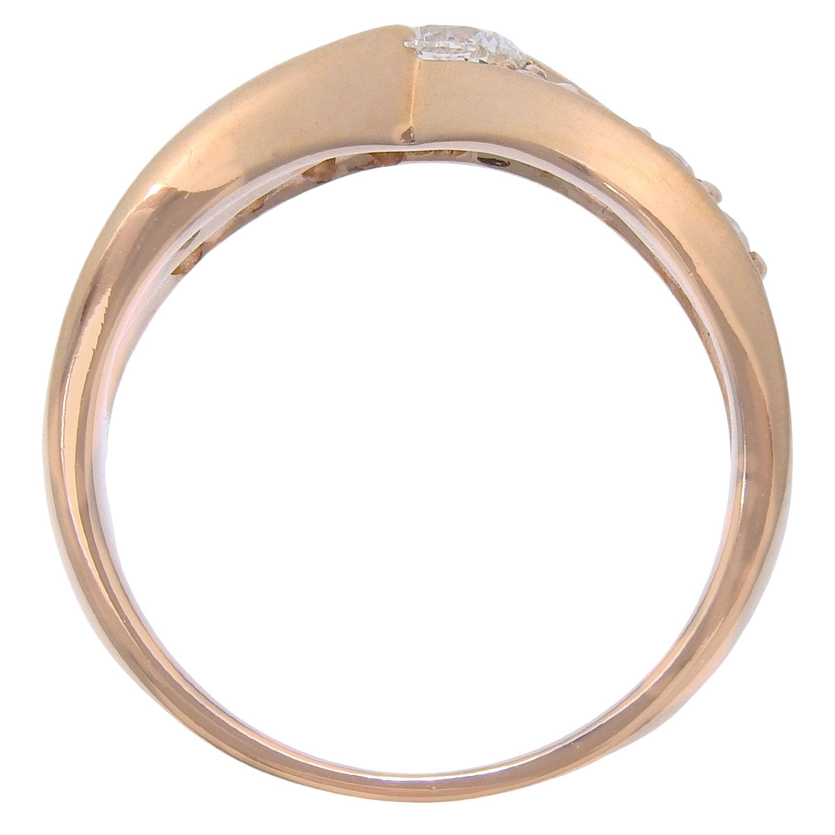 Ribbon Diamond Ring, 0.313 carats, 0.73 grams, 18K Pink Gold (K18PG)
