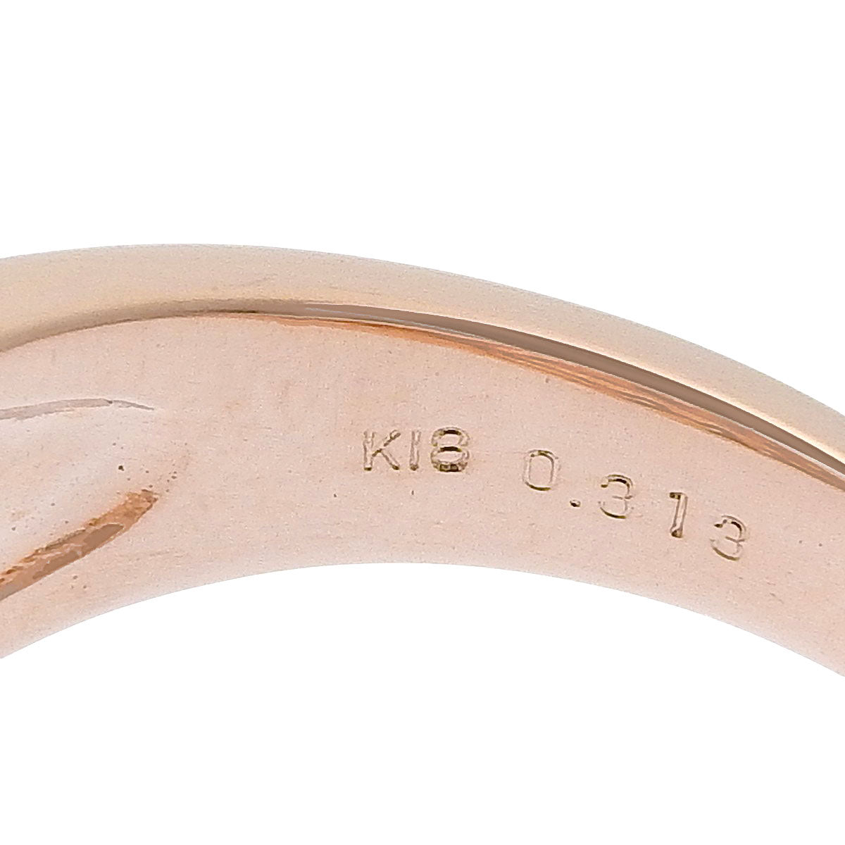 Ribbon Diamond Ring, 0.313 carats, 0.73 grams, 18K Pink Gold (K18PG)