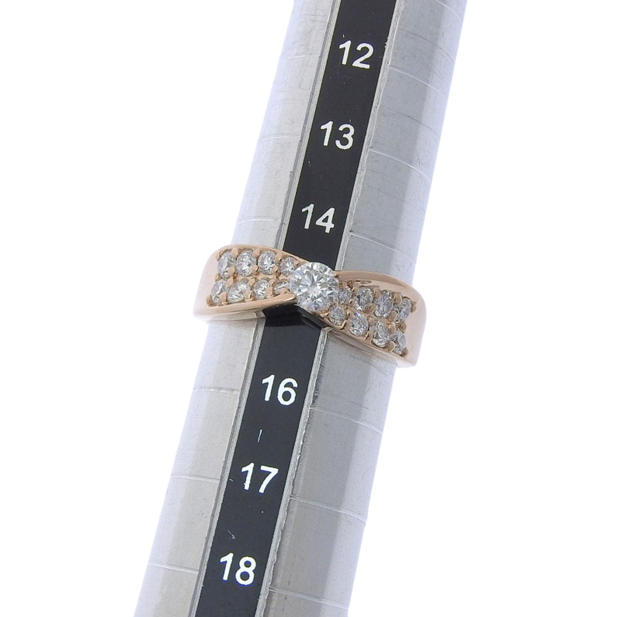 Ribbon Diamond Ring, 0.313 carats, 0.73 grams, 18K Pink Gold (K18PG)