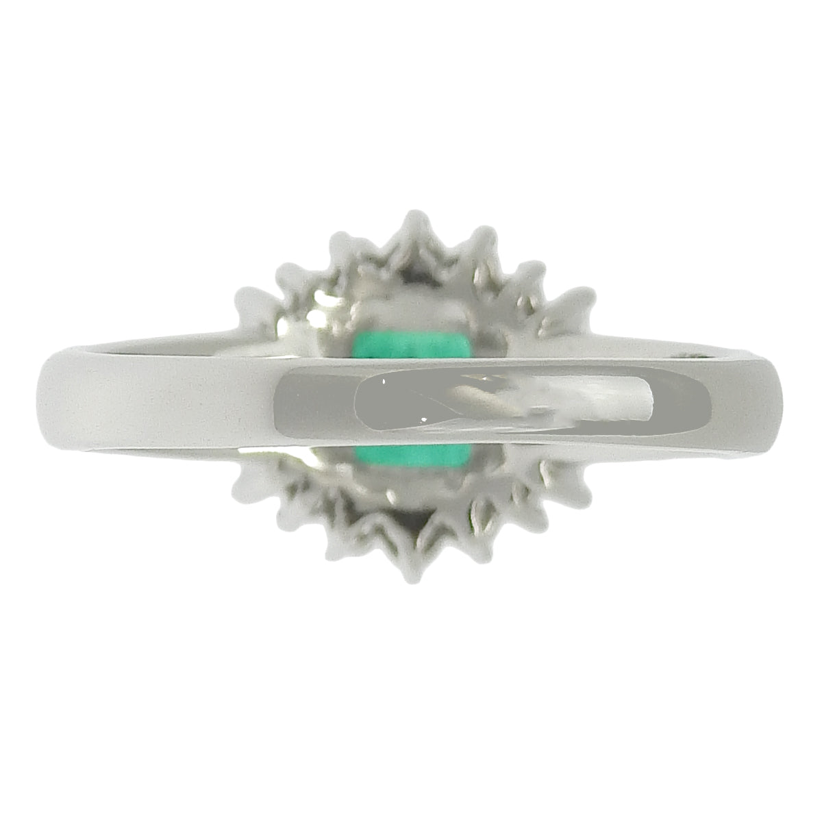 祖母绿钻石戒指 E0.64/D0.43 铂金 Pt900