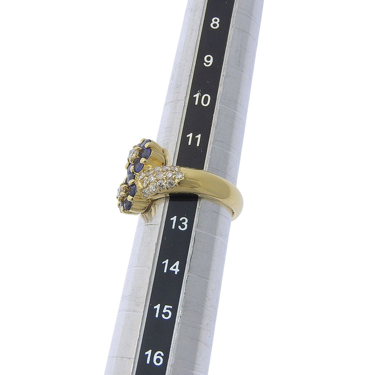 Sapphire Flower Ring S0.97/D0.65 Yellow Gold K18YG