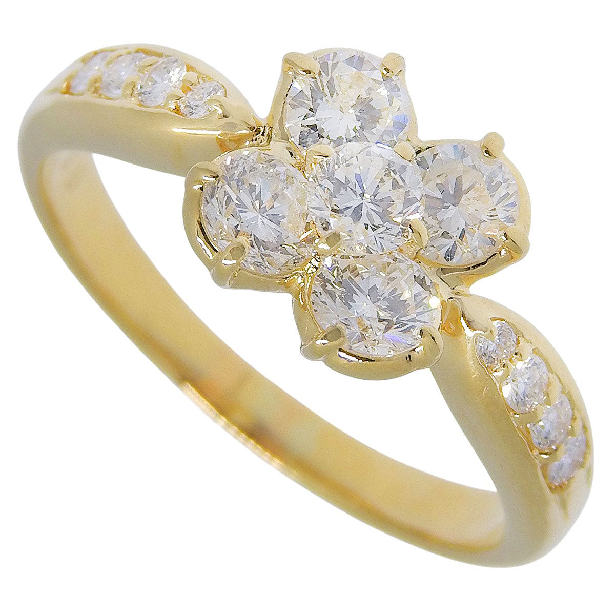 Clover Diamond Ring, Yellow Gold (K18YG)