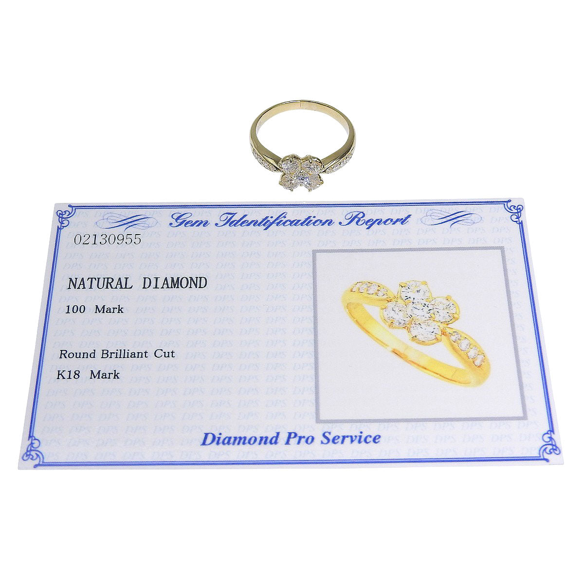 Clover Diamond Ring, Yellow Gold (K18YG)