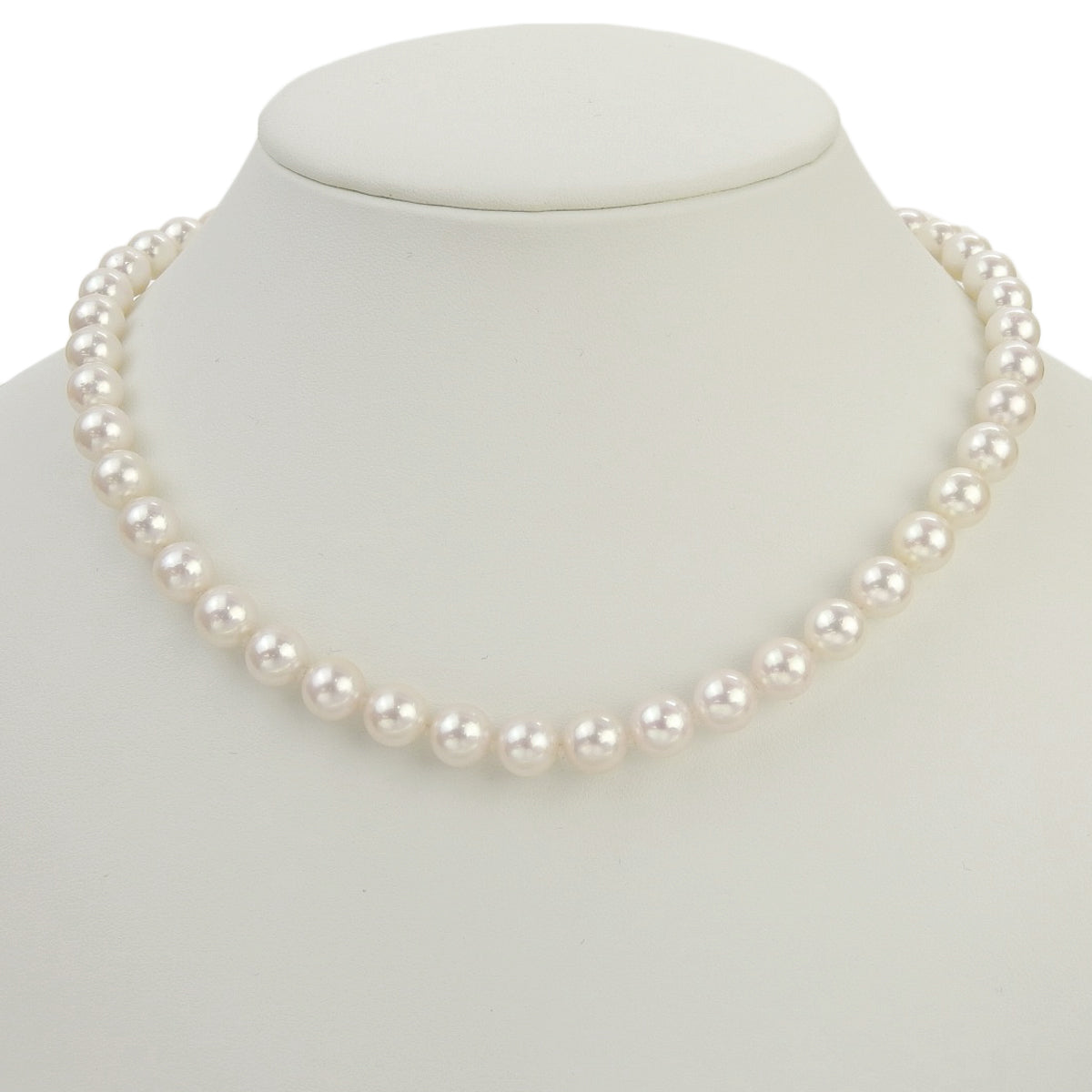 Pearl Necklace & Earrings Set, K14 White Gold (WG) & Silver (SV), Akoya Pearl, Fine Quality Pearl