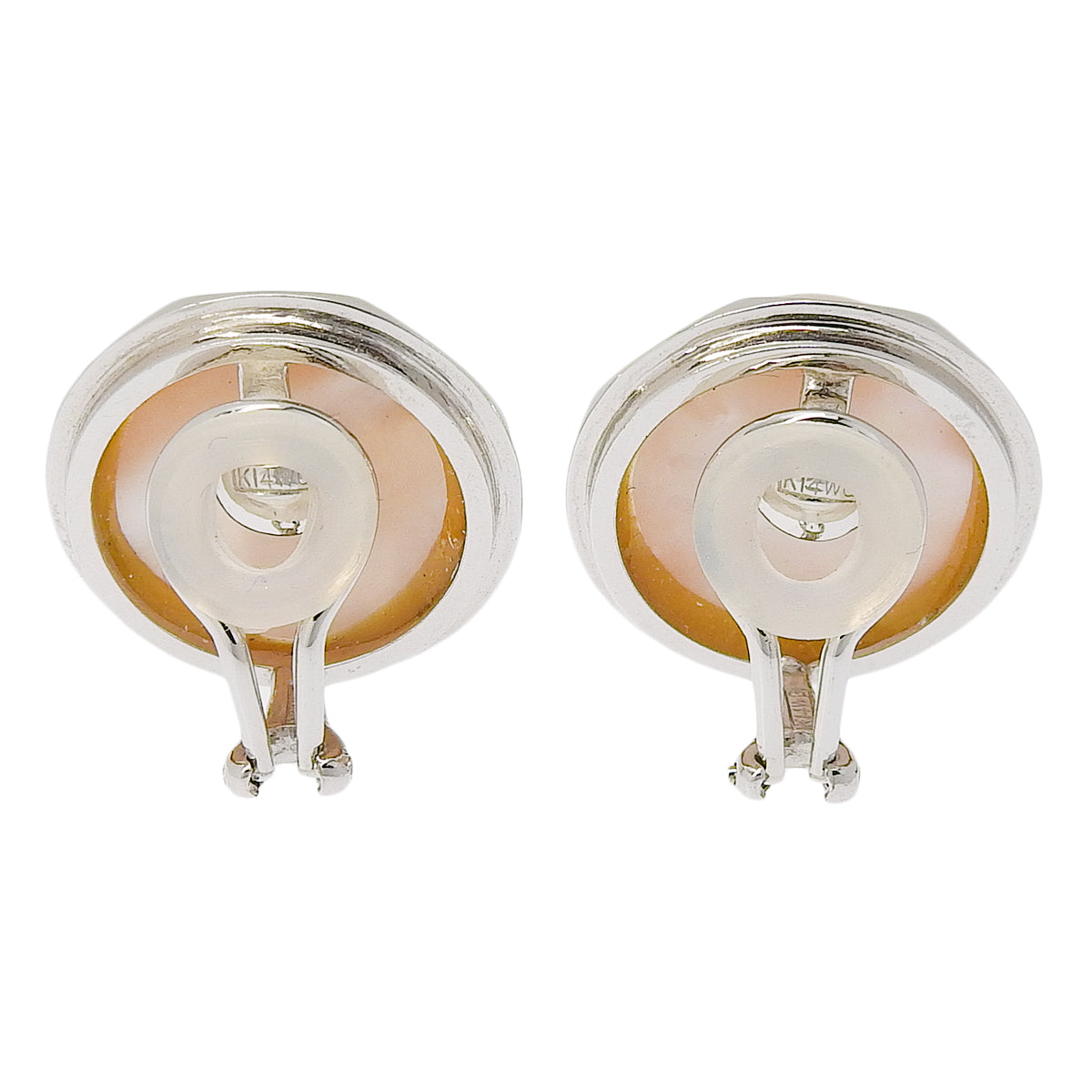 Mabe Pearl Earrings, 14K White Gold (WG)