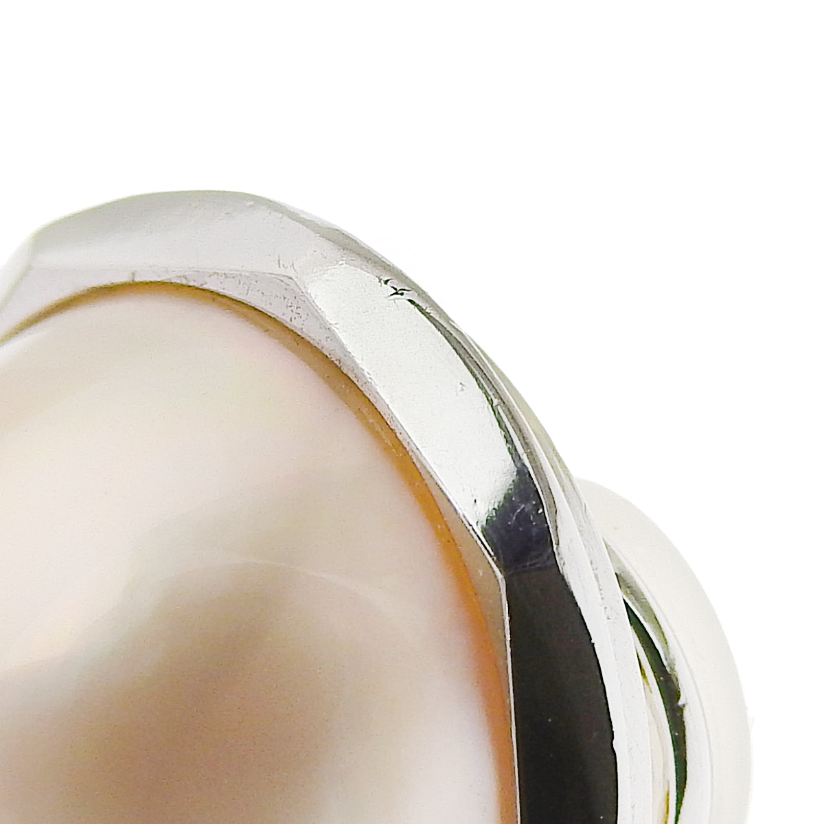 Mabe Pearl Earrings, 14K White Gold (WG)