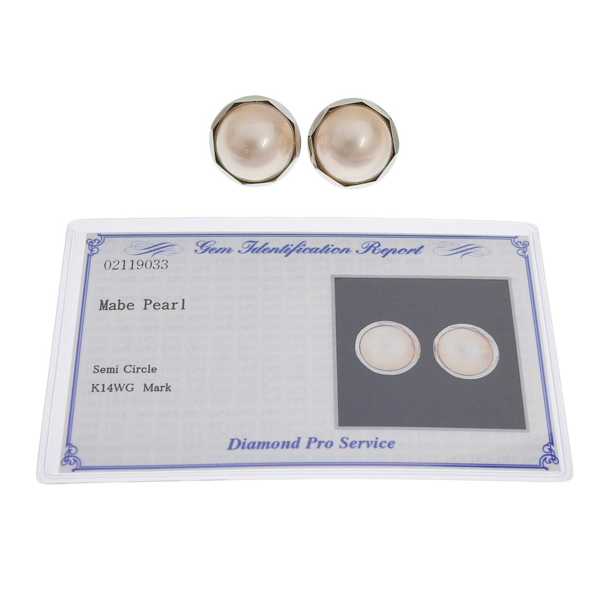 Mabe Pearl Earrings, 14K White Gold (WG)