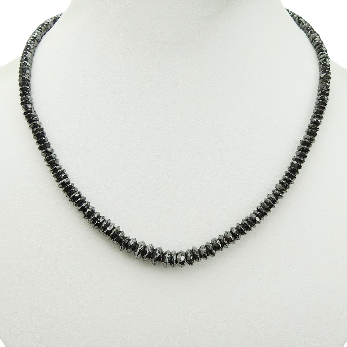 Black Diamond Necklace, K18 White Gold, WG, Accessory, Jewelry