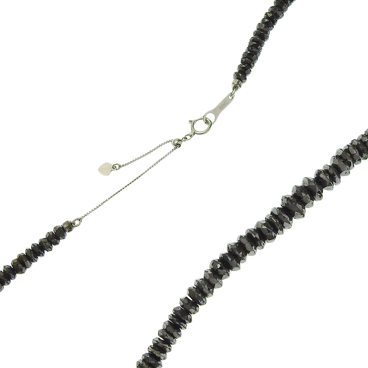 Black Diamond Necklace, K18 White Gold, WG, Accessory, Jewelry