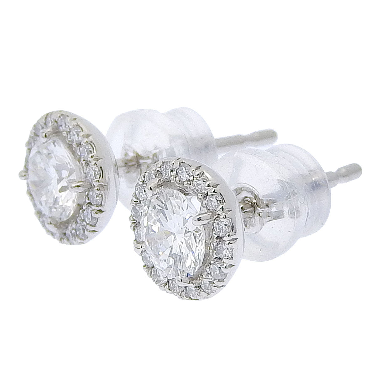 Diamond stud earrings, D0.323, 0.07, 0.326, 0.07, Platinum Pt900