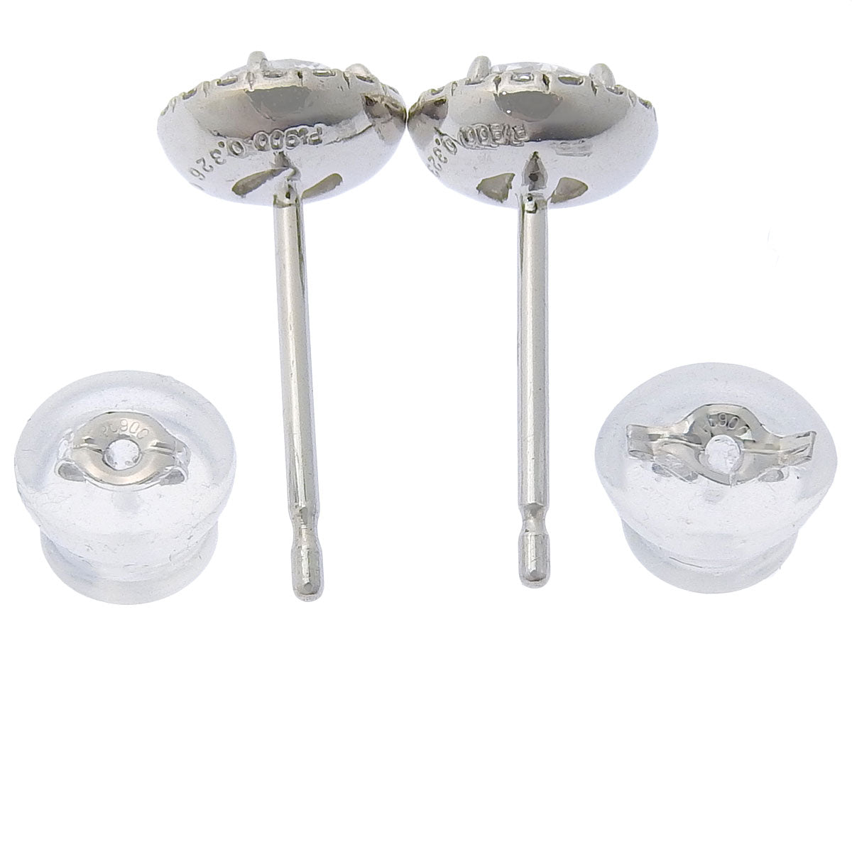 Diamond stud earrings, D0.323, 0.07, 0.326, 0.07, Platinum Pt900