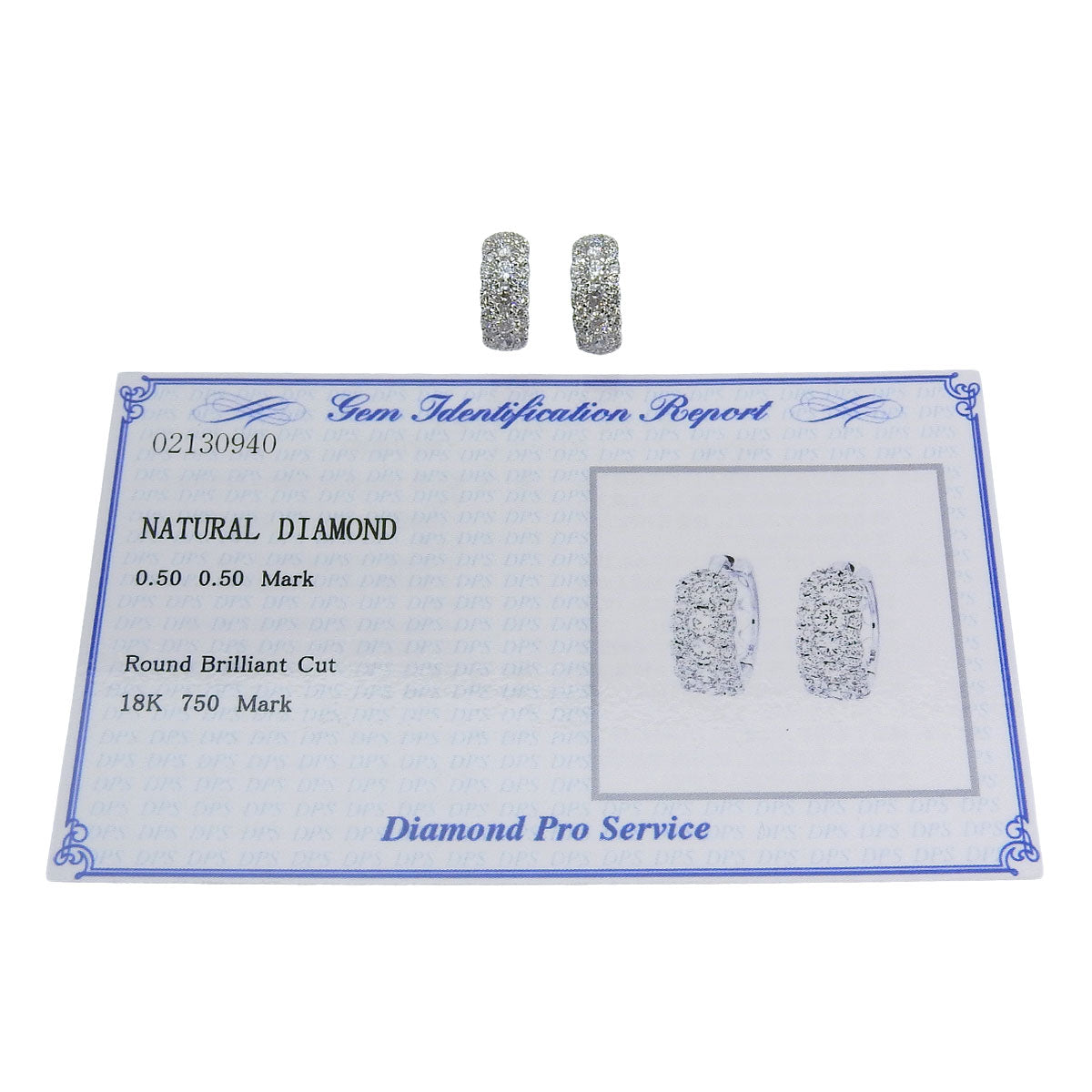 Diamond Earrings, 0.50 carats each, White Gold (K18WG)