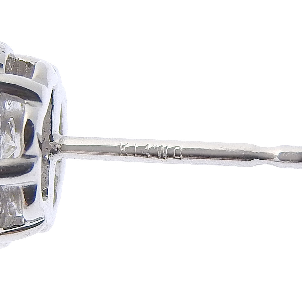 花朵造型钻石耳环 D1.00 K18WG K14WG Pt900