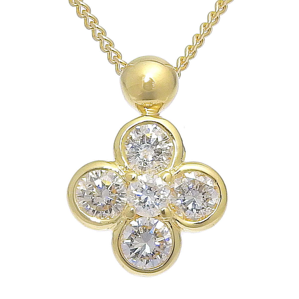 Clover Diamond Necklace, 0.50 carats, Yellow Gold (18K)