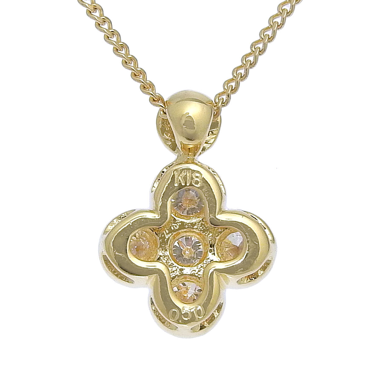 Clover Diamond Necklace, 0.50 carats, Yellow Gold (18K)