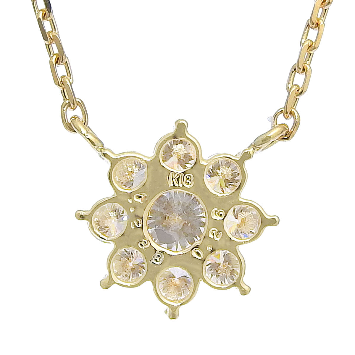 Sunflower Diamond Necklace D0.233, 0.26 Yellow Gold K18YG