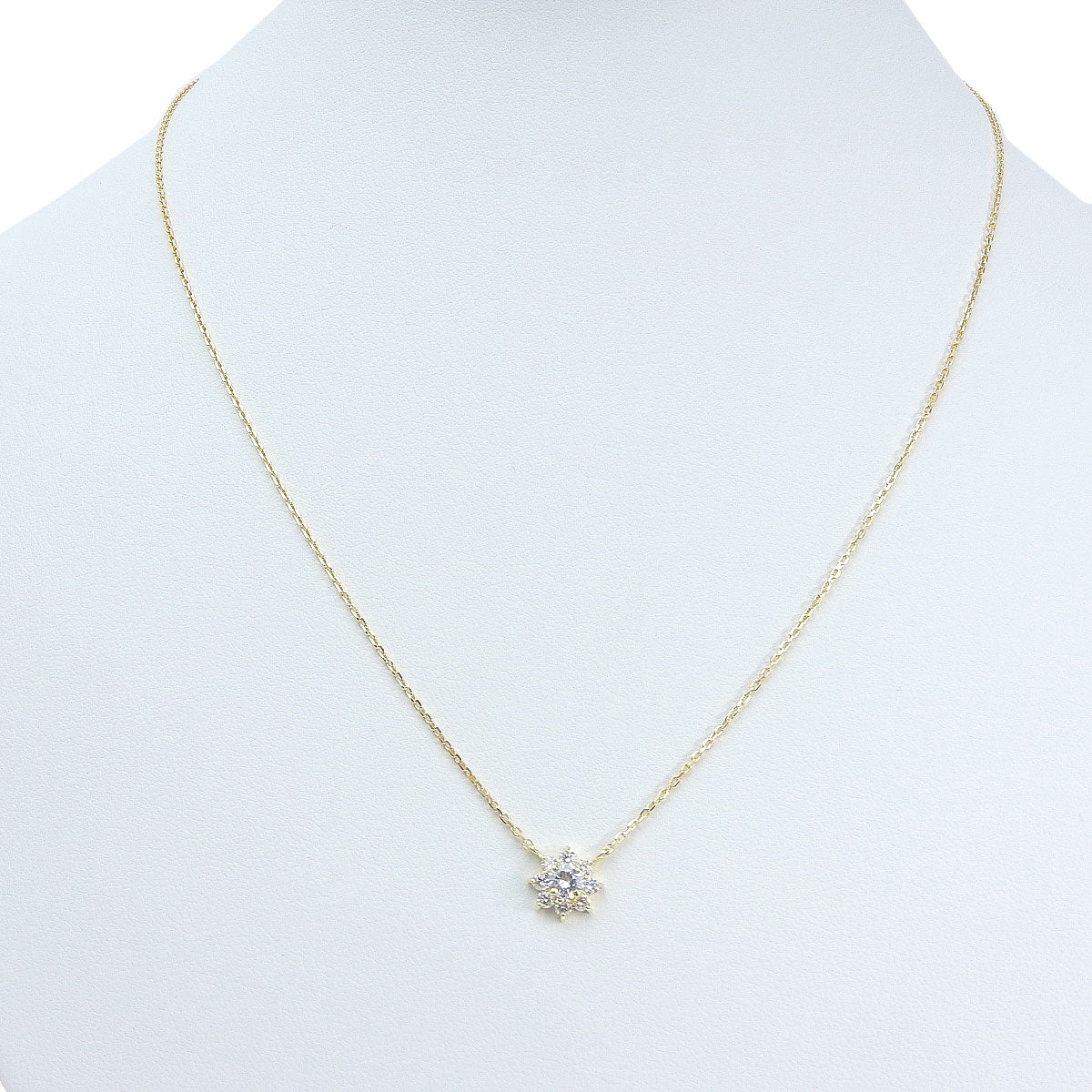 Sunflower Diamond Necklace D0.233, 0.26 Yellow Gold K18YG