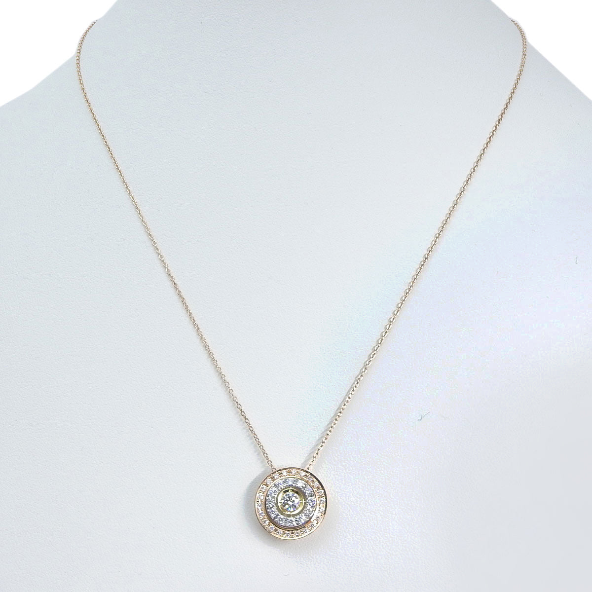 圆形钻石项链 D0.220,0.24,0.14 铂金 Pt900 粉红金 K18PG 黄金 K18YG 饰品 首饰